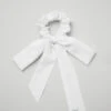 Love Knots Tie Scrunchie - White 1 Love Knots Tie Scrunchie - White -Style Avenue A0225U 00 b1 a1