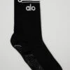 Women's Throwback Barre Sock - Black/White -Style Avenue A0263W 0100 b1 a1