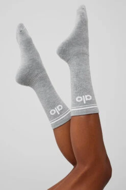 Unisex Throwback Sock - Athletic Heather Grey/White -Style Avenue A0357U 03320 b1 a3 m76