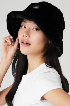 Faux Fur Bucket Hat - Black -Style Avenue A0375U 01 b1 a2 m54