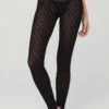 Flocked High-Waist Chalet Chic Stirrup Tights - Black -Style Avenue A0384W 01 b1 s1 a1 1 m54