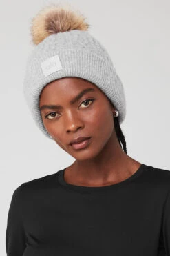 Cable Knit Beanie - Athletic Heather Grey -Style Avenue A0405U 02910 b1 a1 m100