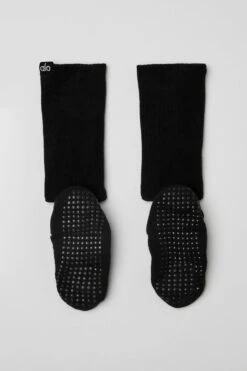 Women's Strappy Siren Grip Sock - Black -Style Avenue A0411W 01 b1 a2