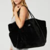 Faux Fur Tote Bag - Black 2 Faux Fur Tote Bag - Black -Style Avenue A0417U 01 b1 a2 m89