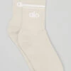 Unisex Half-Crew Throwback Sock - Bone/White -Style Avenue A0480U 03083 b1 a1
