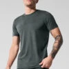 Conquer Reform Crewneck Short Sleeve - Charcoal Green Heather -Style Avenue M1205R 06111 b1 s1 a1 1 m214
