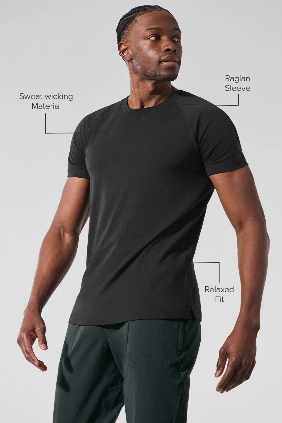 Alo Vapor Crewneck Short Sleeve - Black 4 Alo Vapor Crewneck Short Sleeve - Black - Image 2