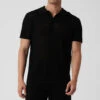 Open-Knit Polo - Black -Style Avenue M1229R 01 b1 s3 a1 1 m108