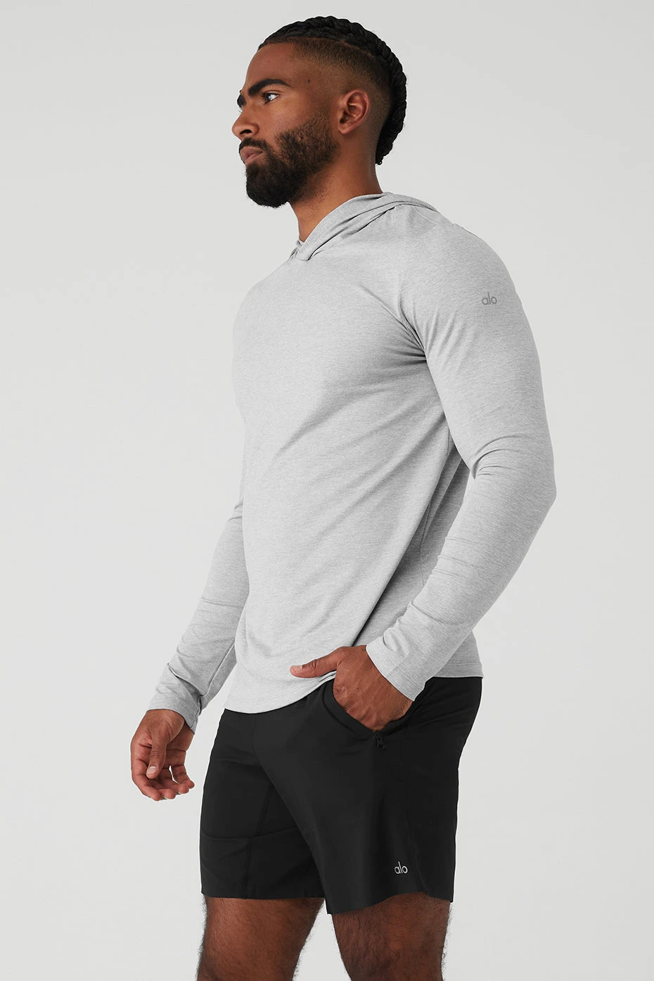 Conquer Reform Long Sleeve With Hood - Athletic Heather Grey 5 Conquer Reform Long Sleeve With Hood - Athletic Heather Grey - Image 3