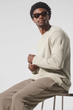 Elevate Waffle Long Sleeve Crew - Bone -Style Avenue M3265R 03040 b1 s1 a4 1 m221