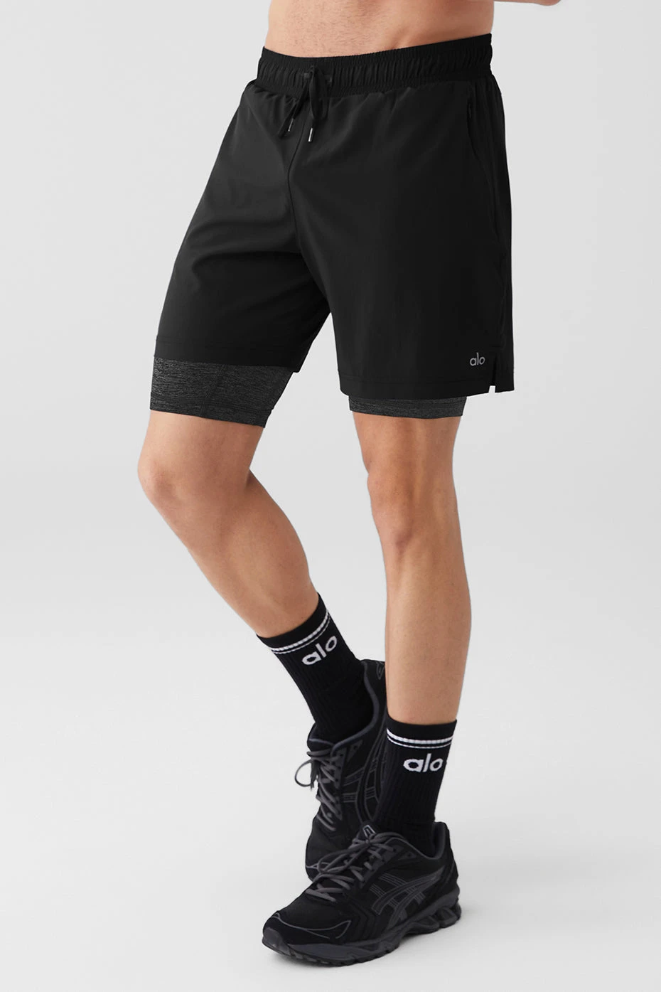 7" Unity 2-In-1 Short - Black/Dark Grey Marl 4 7" Unity 2-In-1 Short - Black/Dark Grey Marl - Image 2