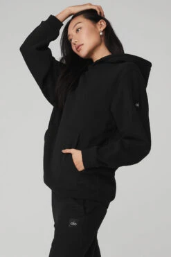 Renown Heavy Weight Hoodie - Black -Style Avenue U3013R 01 b1 s1 a2 1 m54