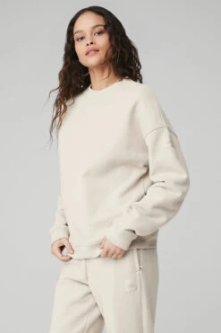 Renown Heavy Weight Crew Neck Pullover - Bone -Style Avenue U3014R 03040 b1 s1 a2 1 m90