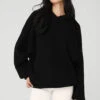 Scholar Hooded Sweater - Black 2 Scholar Hooded Sweater - Black -Style Avenue U3026R 01 b1 s1 a1 1 m54