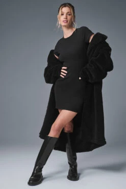 Oversized Sherpa Trench - Black -Style Avenue U4012R 01 b1 s1 a4 2 m91
