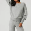 Cashmere Jet Set Crew - Dove Grey Heather 1 Cashmere Jet Set Crew - Dove Grey Heather -Style Avenue W3524R 02288 b1 s1 a1 1 m18