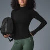 Wellness Rib Mock Neck Long Sleeve - Black -Style Avenue W3719R 01 b1 s1 a1 1 m206