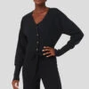 Cashmere Jet Set Cardigan - Black -Style Avenue W3729R 01 b1 s1 a1 1 m100