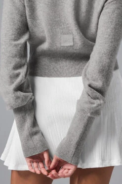 Cashmere Jet Set Cardigan - Dove Grey Heather -Style Avenue W3729R 02288 b1 s1 a3 1 m197