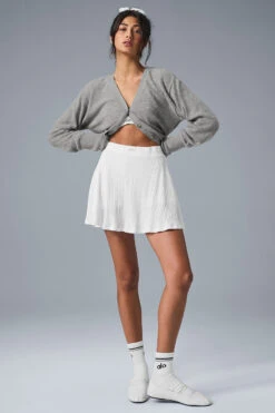 Cashmere Jet Set Cardigan - Dove Grey Heather -Style Avenue W3729R 02288 b1 s1 a5 1 m197