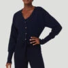 Cashmere Jet Set Cardigan - Navy -Style Avenue W3729R 03842 b1 s1 a1 1 m100