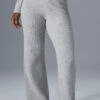 Cashmere High-Waist Plush Waffle Pant - Athletic Heather Grey -Style Avenue W3742R 02910 b1 s1 a5 1 m196