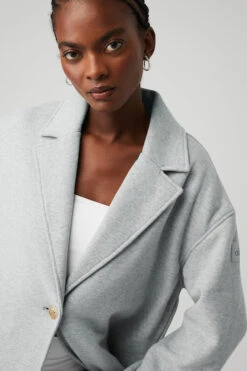 VIP Blazer Trench - Athletic Heather Grey -Style Avenue W4455R 02910 b1 s1 a4 1 m100