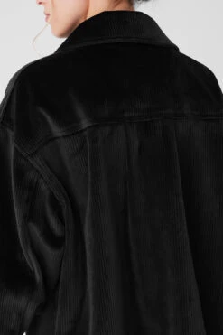 Ribbed Velour Mountain Side Shacket - Black -Style Avenue W4468R 01 b1 s1 a4 1 m89