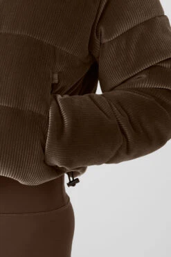 Ribbed Velour Gold Rush Puffer - Macchiato -Style Avenue W4497R 05614 b1 s1 a4 1 m18