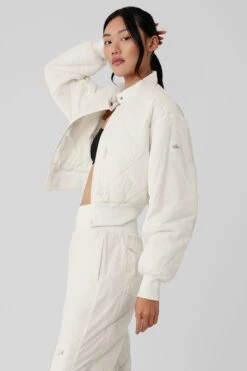 Snowrider Puffer Jacket - Ivory -Style Avenue W4535R 03299 b1 s1 a3 1 m54