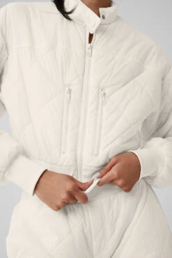 Snowrider Puffer Jacket - Ivory -Style Avenue W4535R 03299 b1 s1 a4 1 m54