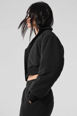 Polar Fleece Cropped Wintry Mix Jacket - Black -Style Avenue W4556R 01 b1 s1 a3 1 m54 a5019454 9dea 455a b925 36adca973c9e