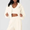 Cropped Cozy Day Full Zip Jacket - Ivory