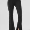 High-Waist Zip It Flare Legging - Black
