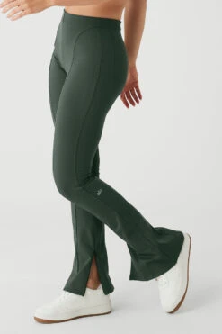 High-Waist Zip It Flare Legging - Dark Cactus -Style Avenue W51030R 04059 b1 s1 a2 1 m89