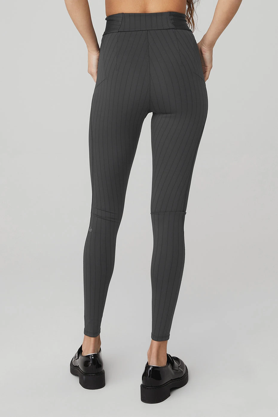 Pinstripe Jacquard Extreme High-Waist Legging - Anthracite/Black 4 Pinstripe Jacquard Extreme High-Waist Legging - Anthracite/Black - Image 2