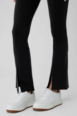 Airbrush 7/8 High Waist Flutter Legging - Black -Style Avenue W51109R 01 b1 s1 a4 1 m54