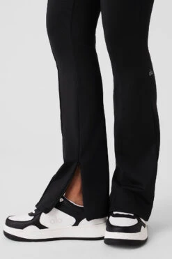 High-Waist 7/8 Zip It Flare Legging - Black -Style Avenue W51115R 01 b1 s1 a4 2 m125