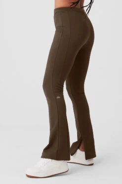 High-Waist 7/8 Zip It Flare Legging - Espresso -Style Avenue W51115R 04064 b1 s1 a2 1 m125