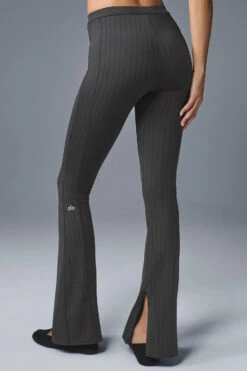 High-Waist Pinstripe Zip It Flare Legging - Anthracite/Black 9 High-Waist Pinstripe Zip It Flare Legging - Anthracite/Black -Style Avenue W51121R 00282 b1 s1 a3 1 m206