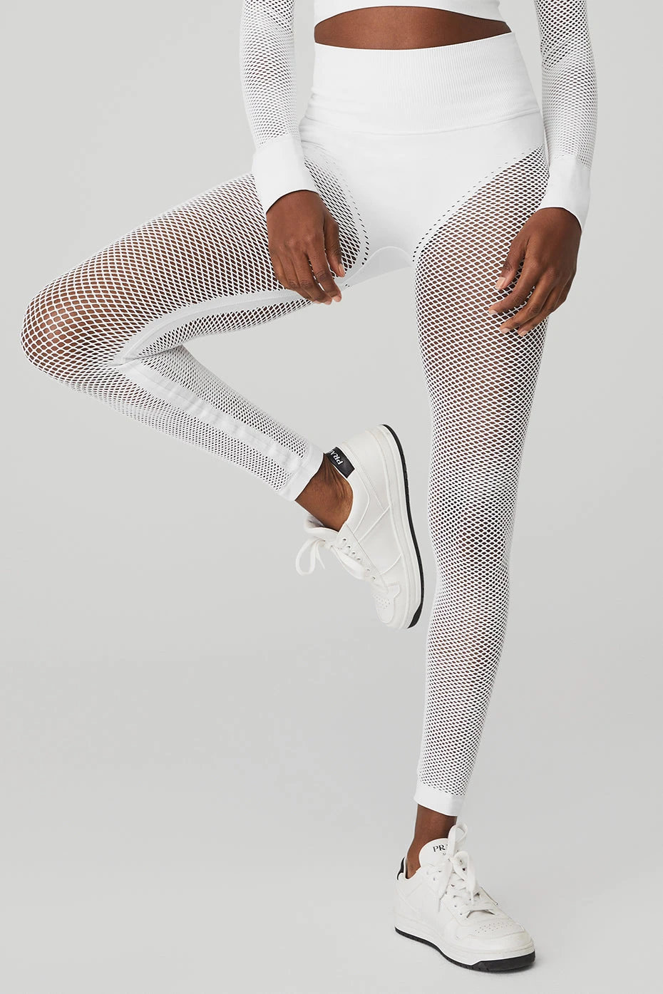Seamless High-Waist 7/8 Limitless Open Air Legging - White 3 Seamless High-Waist 7/8 Limitless Open Air Legging - White