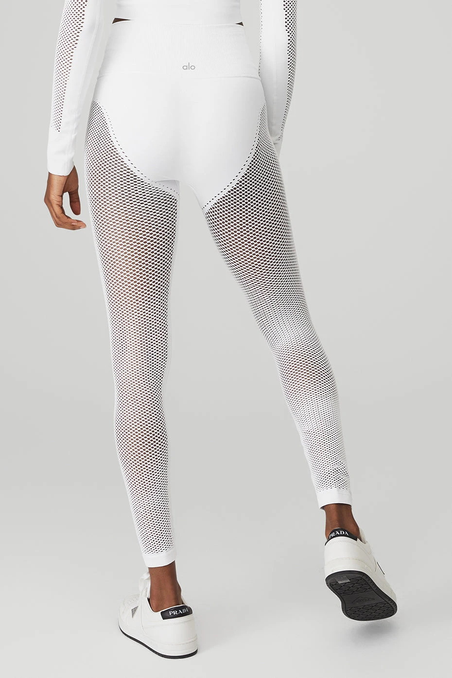 Seamless High-Waist 7/8 Limitless Open Air Legging - White 4 Seamless High-Waist 7/8 Limitless Open Air Legging - White - Image 2