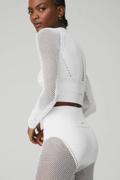 Seamless High-Waist 7/8 Limitless Open Air Legging - White 11 Seamless High-Waist 7/8 Limitless Open Air Legging - White -Style Avenue W51132R 00 b1 s1 a5 1 m100