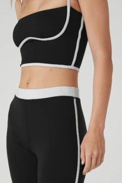 Airbrush High-Waist Streamlined Legging - Black/White -Style Avenue W51160R 0100 b1 s1 a4 1 m89