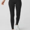 Jacquard High-Waist Checkered Legging - Black/Anthracite -Style Avenue W51163 02620 b1 s1 a1 1 m89
