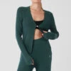 Knit Salana Cardigan - Midnight Green 1 Knit Salana Cardigan - Midnight Green -Style Avenue W51262R 04570 b1 s1 a1 1 m177