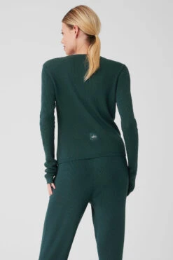 Knit Salana Cardigan - Midnight Green -Style Avenue W51262R 04570 b1 s1 a3 1 m177