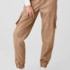 Faux Leather Power Hour Jogger - Toasted Almond -Style Avenue W51339R 05131 b1 s1 a1 1 m177