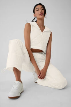 High-Waist Snowrider Puffer Pant - Ivory -Style Avenue W51351R 03299 b1 s1 a5 1 m54