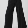 Polar Fleece High-Waist Snowdrift Wide Leg Pant - Black